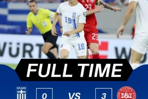 世预赛丹麦3-0客胜希腊，克里斯滕森破门，霍伊伦替补进球