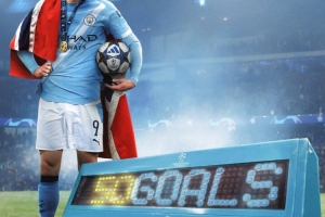 历史最快！哈兰德打进欧冠50球用49场比赛，范尼和梅西分列二三位