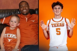 闭环了！26届TOP50高中生承诺德克萨斯大学 儿时曾和大学KD合影