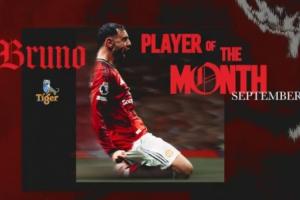 37%得票率当选！官方：B费当选曼联9月最佳球员，3次出场打入1球