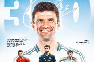 892场300球！穆勒点射破门收获生涯第300球，加盟温哥华5场5球