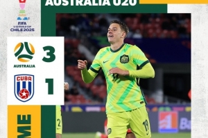 世青赛澳大利亚3-1战胜古巴，排名小组第三位⚽古巴垫底出局