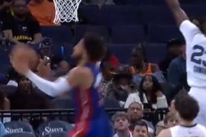 又进化了？哈里斯高吊篮下 CC跃起空中换手过人拉杆轻松打进