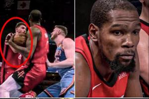 险酿大错！KD抢到板后叫暂停被申京制止 火箭没暂停&裁判未吹罚